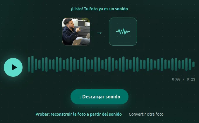 Image to Sound: The photo as 23 s of audio