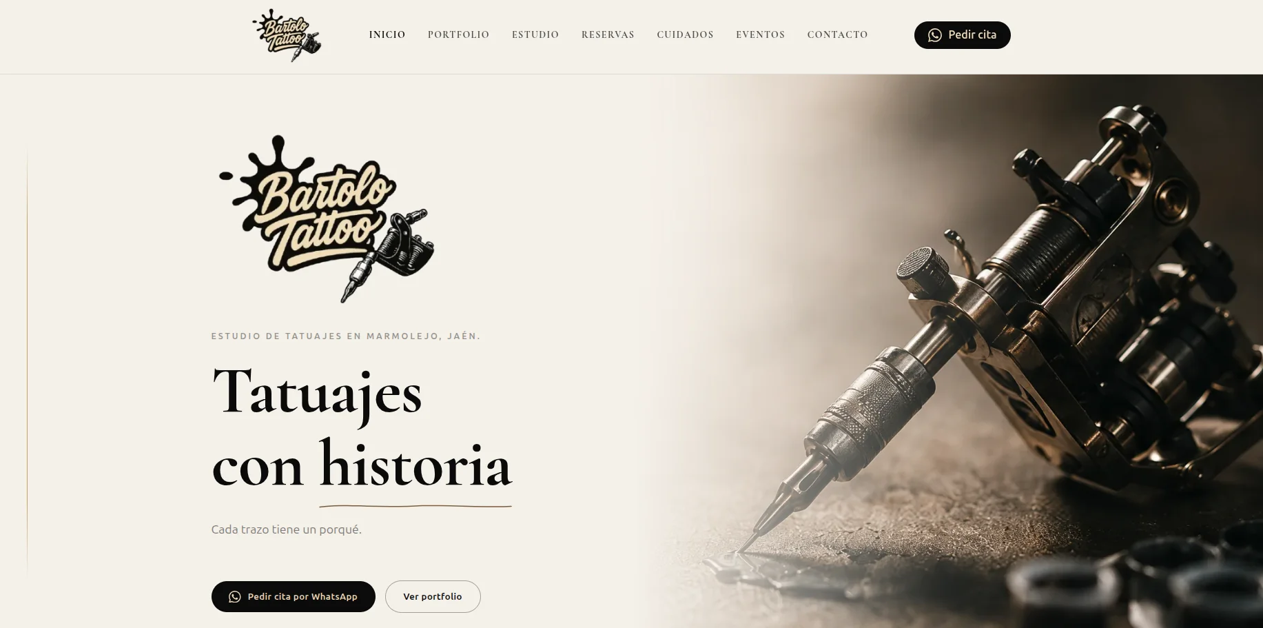 ArtBartolo Tattoo Studio website