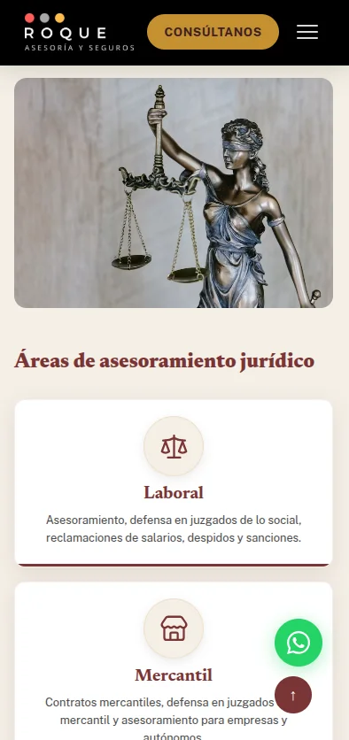 Roque Asesoría y Seguros mobile view